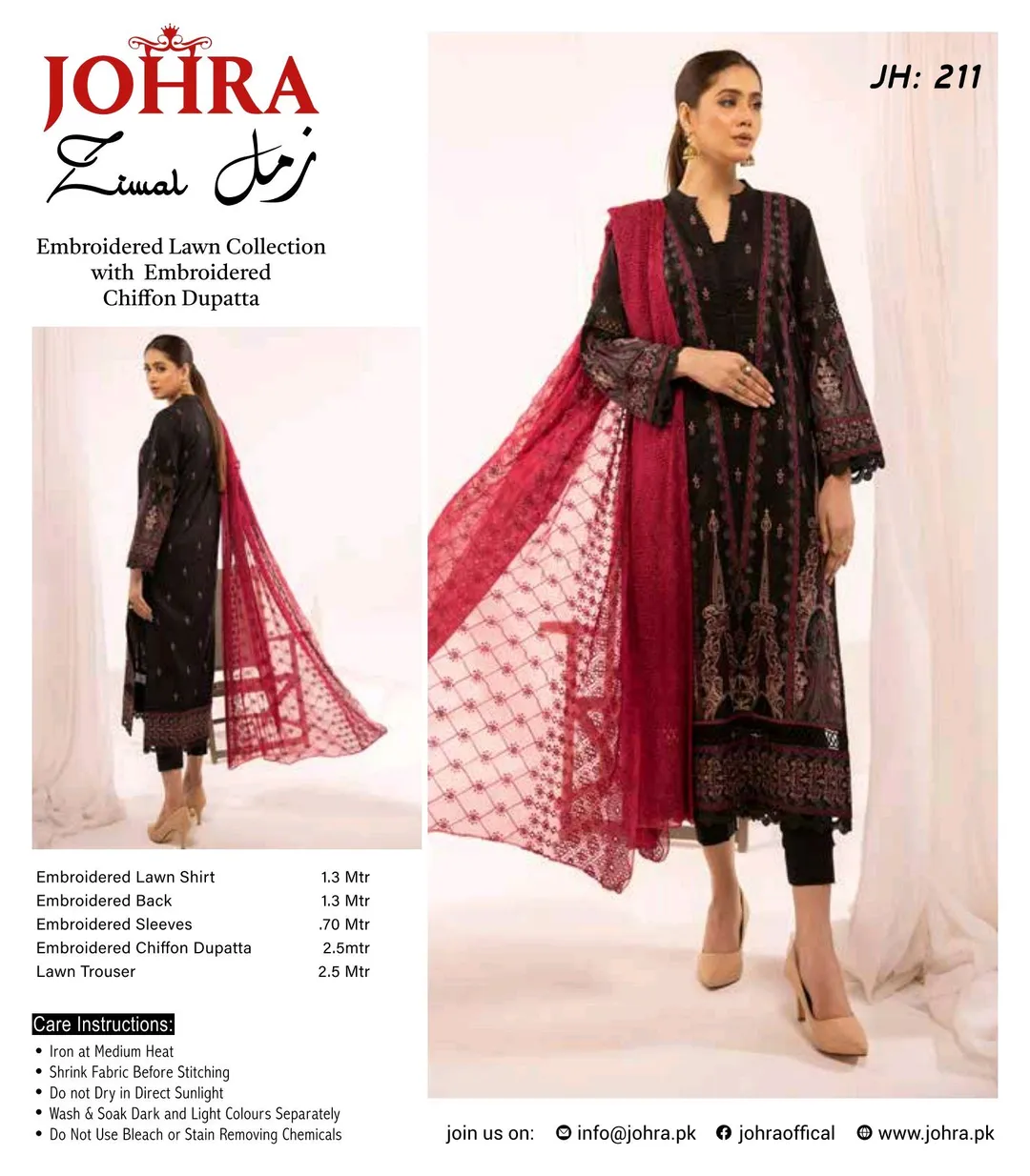 Zimal Embroided Lawn by JOHRA