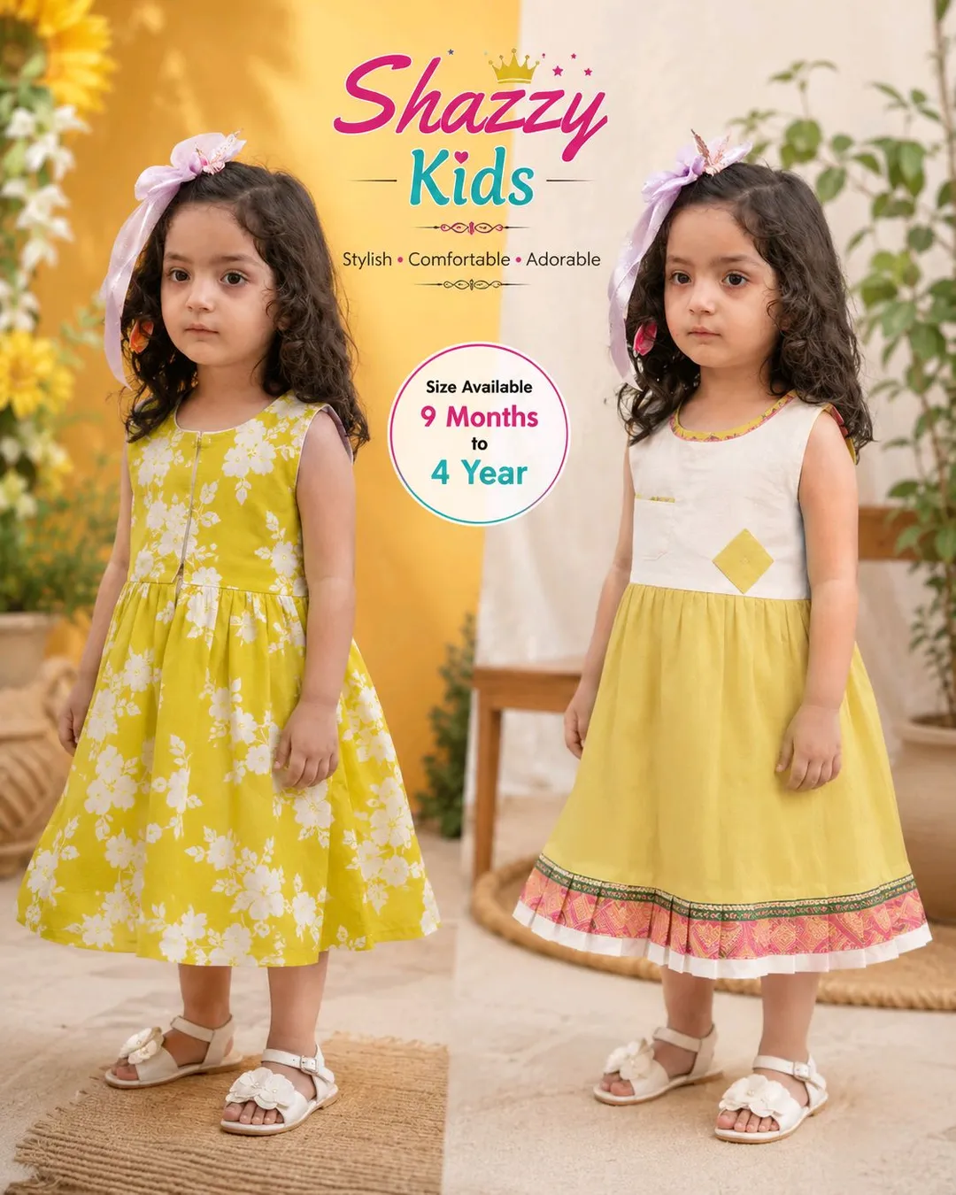 Premium Printed Lawn Frock for Girls | 9 Months – 4 Years