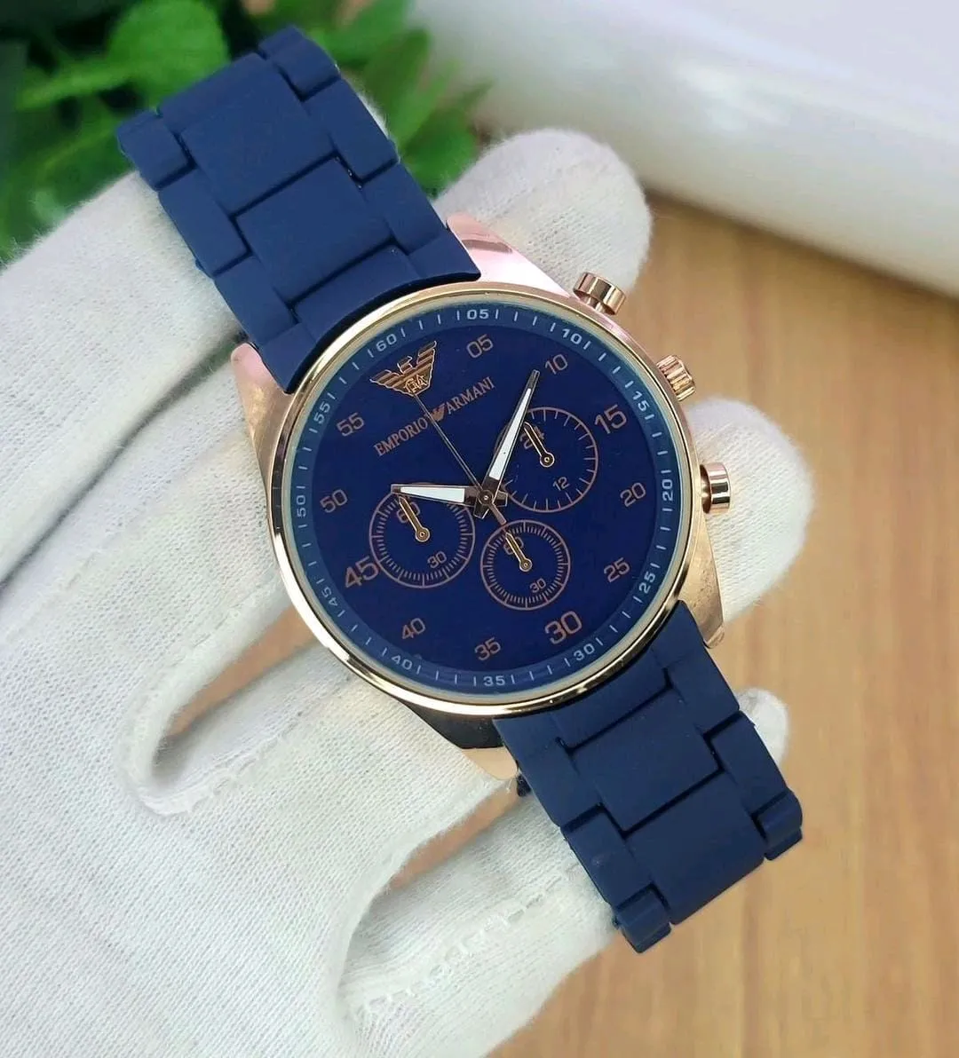 *Product Name*: Emporio Armani Chronograph Watch Stainless Steel Black
- Premium stainless steel construction for long-lasting durability
- Stylish black matte finish with gold-tone detailing
- Water-resistant and accurate chronograph functions
- Comforta