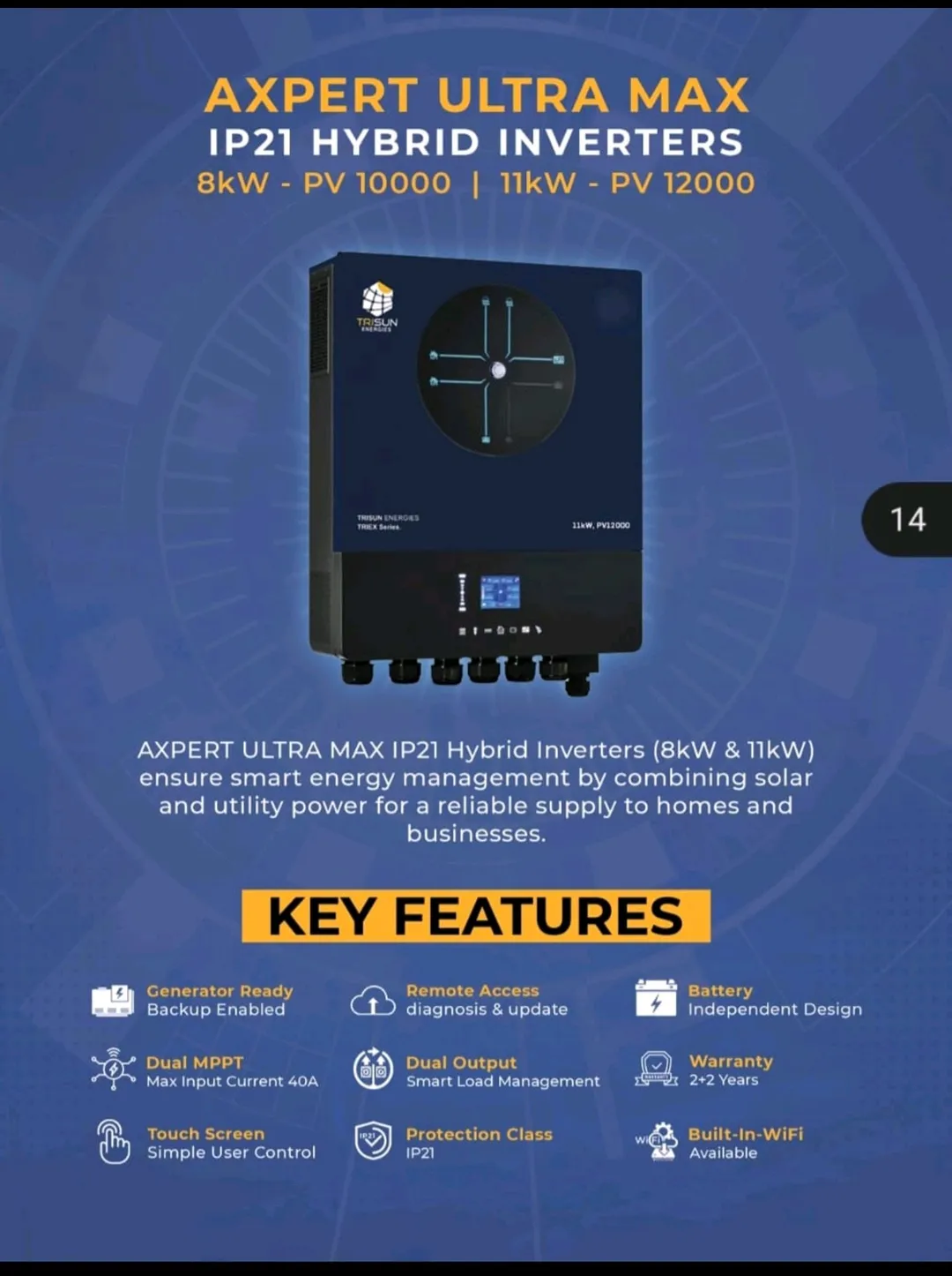 Triex Inverter 11-KW IP-21 (PV-13000)