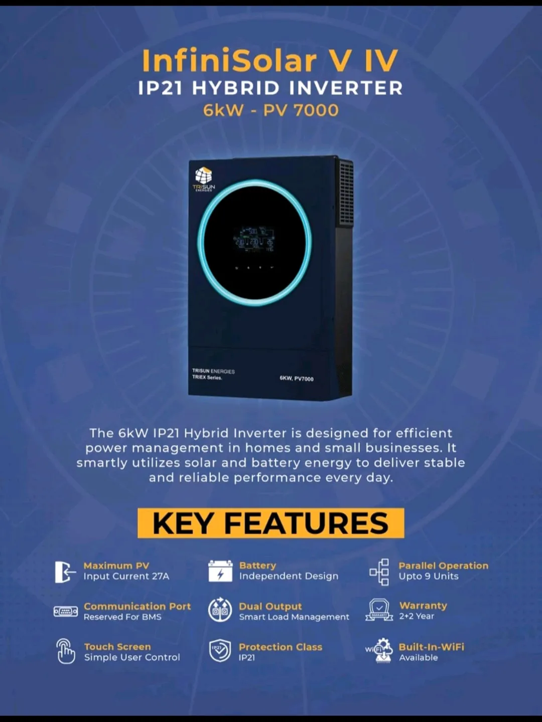 Triex Inverter Infini V4-6KW IP-21 (PV-7000)