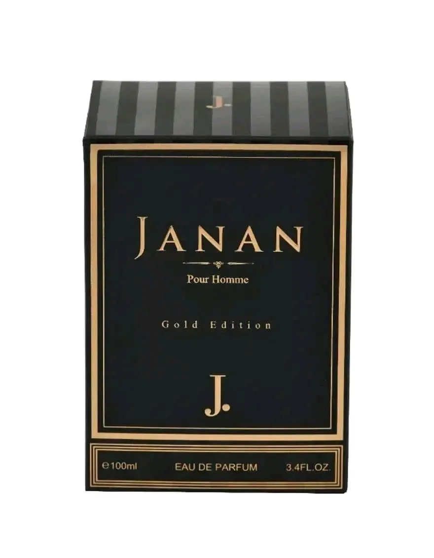 *Product Name*: Janan Gold Edition Perfume for Men *100ml* Black
*Product Details*:Fragrance: Citrus
Material: Liquid
Product Feature: Long Lasting Fragrance
Top Note: Citrus And Fruity
Middle Note: Aromatic, Floral And Woody
Base Note: Vanilla, Woody, Mu