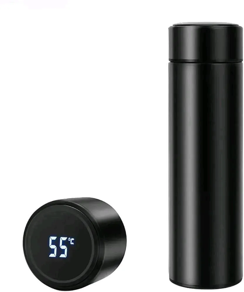 *Product Name*: Digital Temp Water Bottle 50ml Black Stainless Steel
*Product Description*: Stay cool and safe with this premium quality temperature water bottle, perfect for Pakistan’s hot climate. Whether you’re heading to work, school, or a family gath