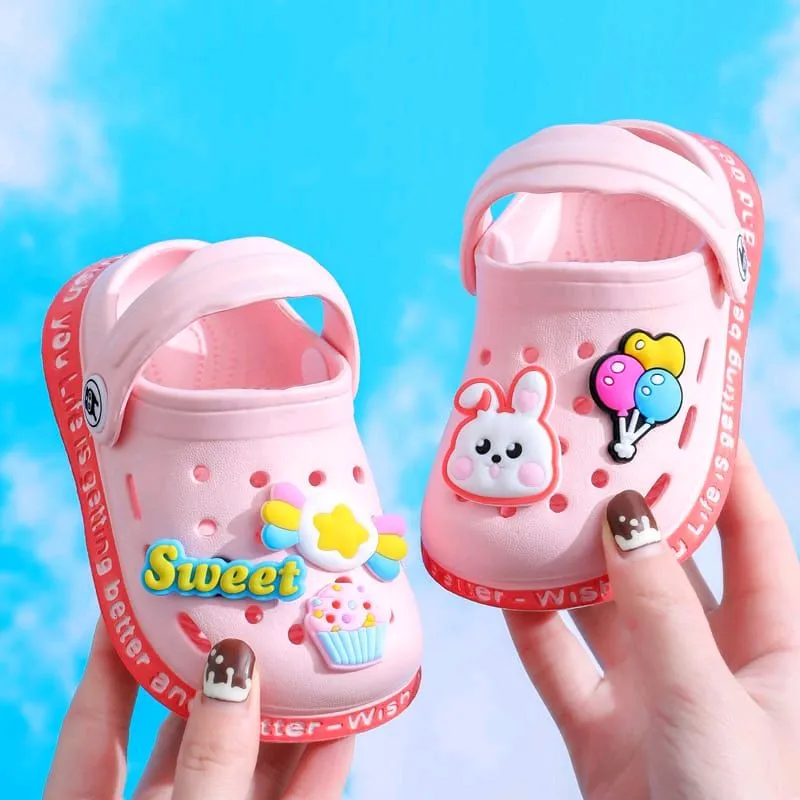 *Product Name*: Pink Cartoon Clogs for Kids Indoor Comfort
*Product Details*:Season: Summer
Target: Children/Kids
Type: Slippers
Style: Cute/Adorable.
 ~*Rs=1500*~
 *Rs=1200*