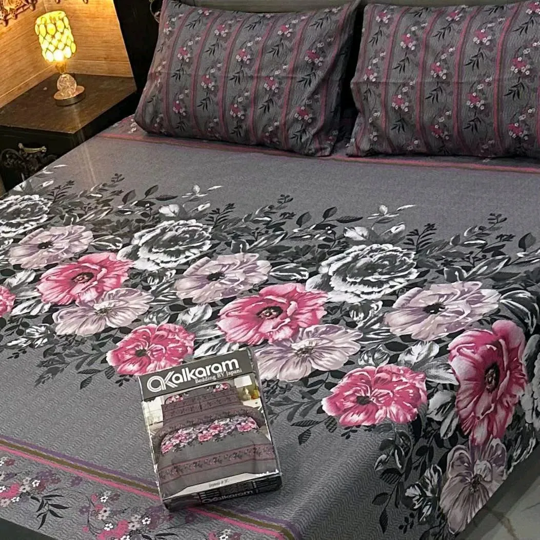 *Product Name*: 3 Pcs Cotton Salonica Printed Double Bedsheet
*Product Description*: 
*Product Details*:Fabric: Cotton Salonica
Pattern: Printed
Bed Size: Double Bed
Number Of Pieces: 3 Pcs
Package Includes: 1 x Bedsheet, 2 x Pillow Covers
Bedsheet Length