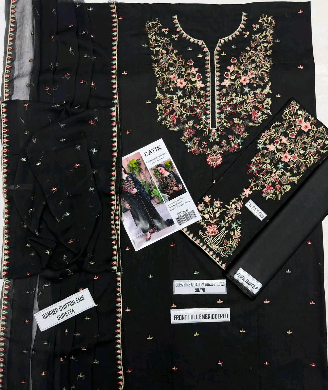 ladies embroidery lown suit summer collection 2026 new fation ladies dress