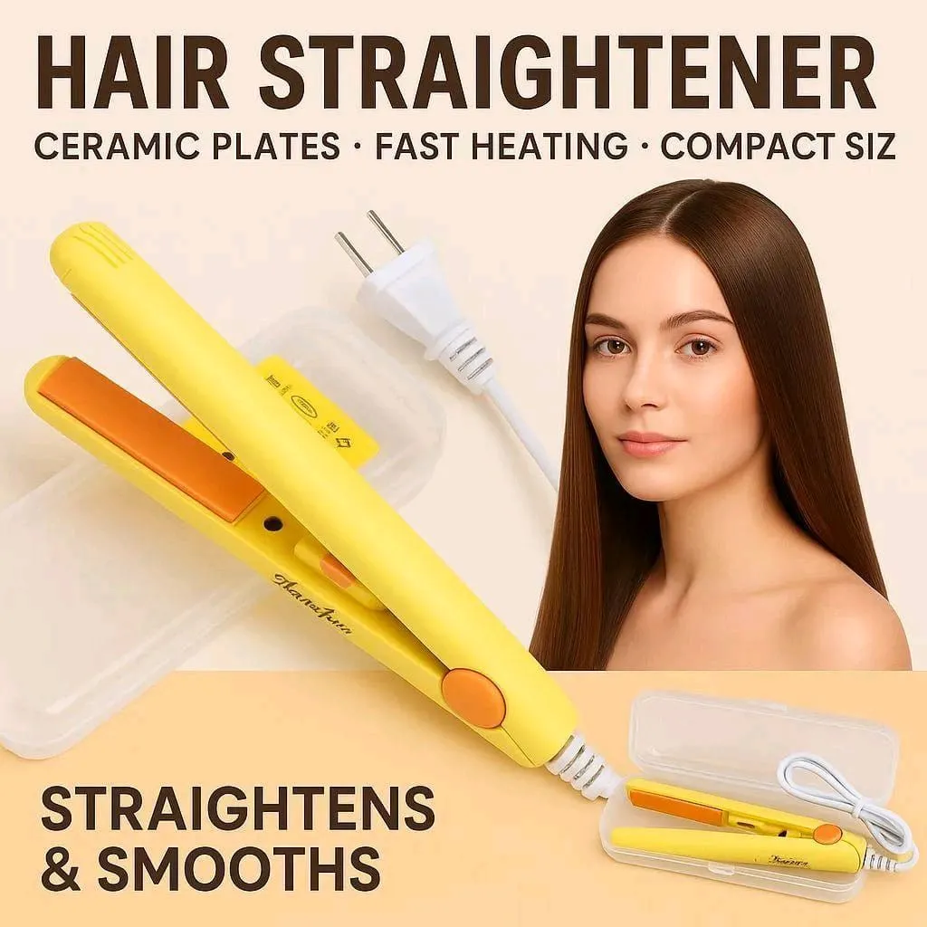 *Product Name*: Mini Hair Straightener Yellow Ceramic Plates Portable
*Product Description*: Achieve sleek, smooth hair effortlessly with our Lightweight & Portable Mini Hair Straightener. This corded electric device features intelligent temperature contr
