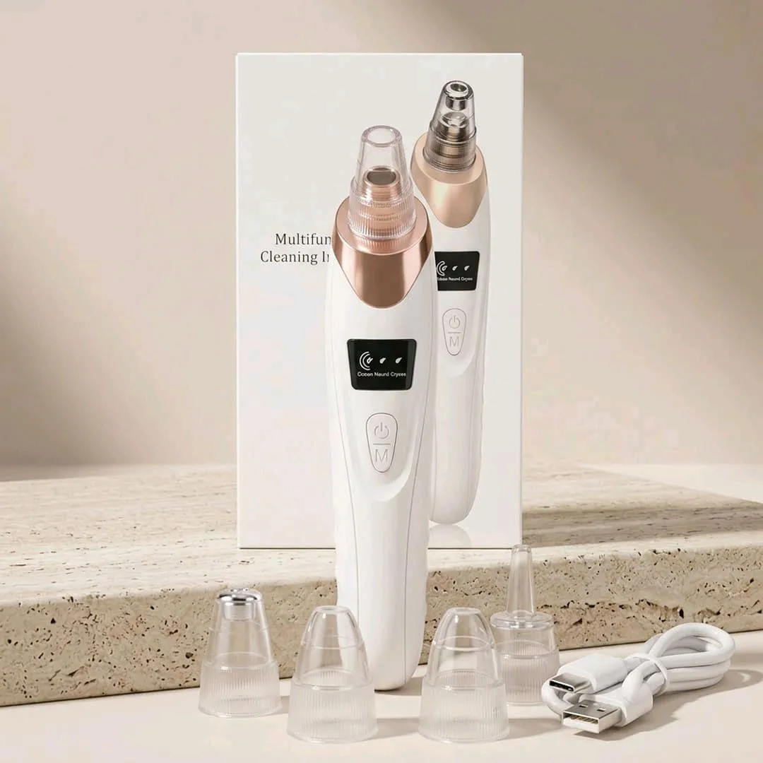 *Product Name*: 5-in-1 Electric Blackhead Remover USB Rechargeable
*Product Description*: Looking for a smart, affordable way to tackle blackheads and acne without harsh chemicals? This 5-in-1 electric blackhead remover is your perfect daily skincare ally