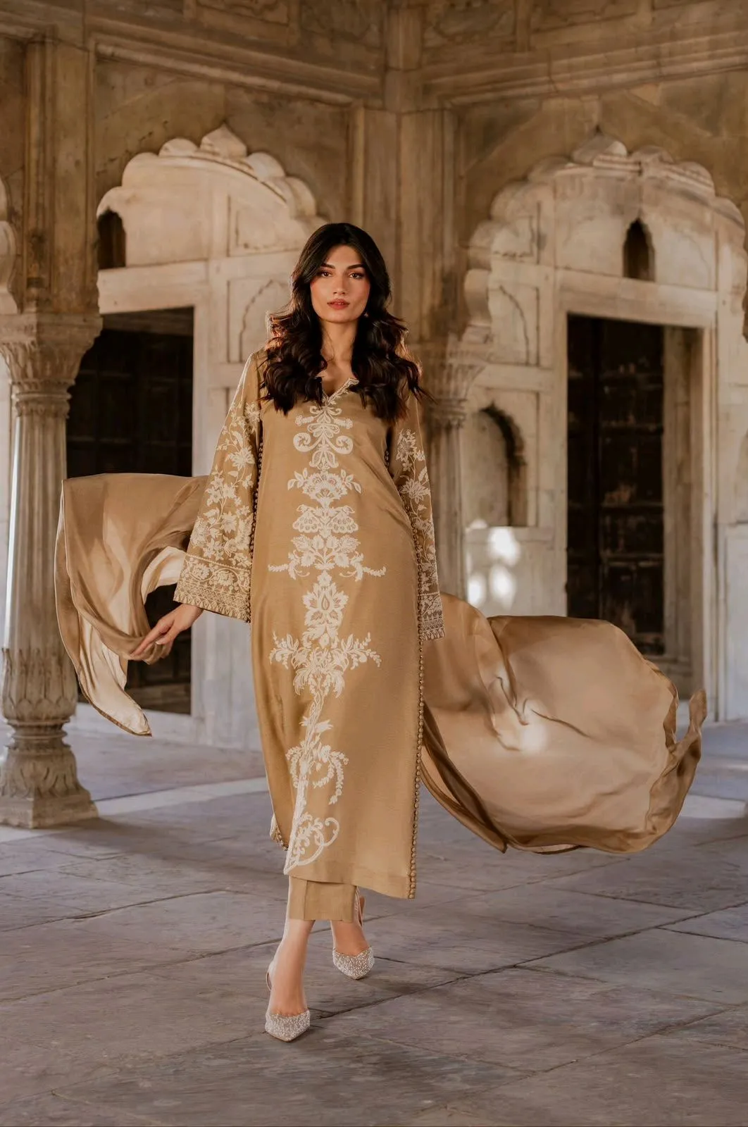 ladies lown embroidery suit