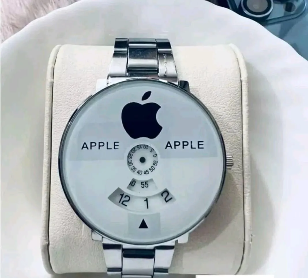*Product Name*: Men's Stainless Steel Apple Watch White Dial

*Product Details*:Material: Stainless Steel
Gender: Men's
Watch Case Shape: Round
Number Of Pieces: 1 Pc
Color: White, Black
Package Includes: 1 x Chain Watch
 ~*Rs=1200*~
     *Rs=950*