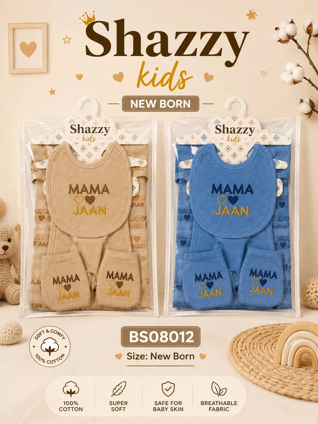 New Born Baby Dress Set – MAMA JAAN | BS08012