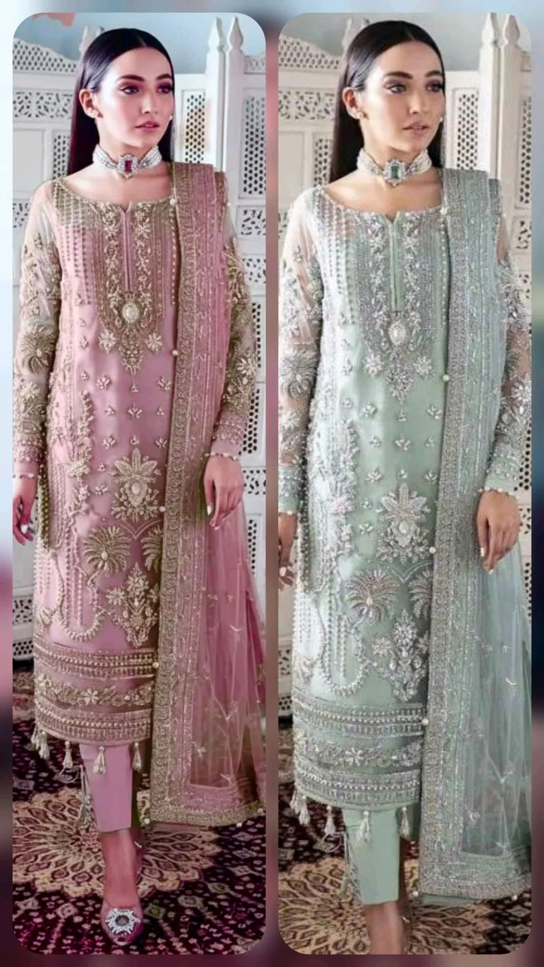 bridal new collection ful embroidery suit organza