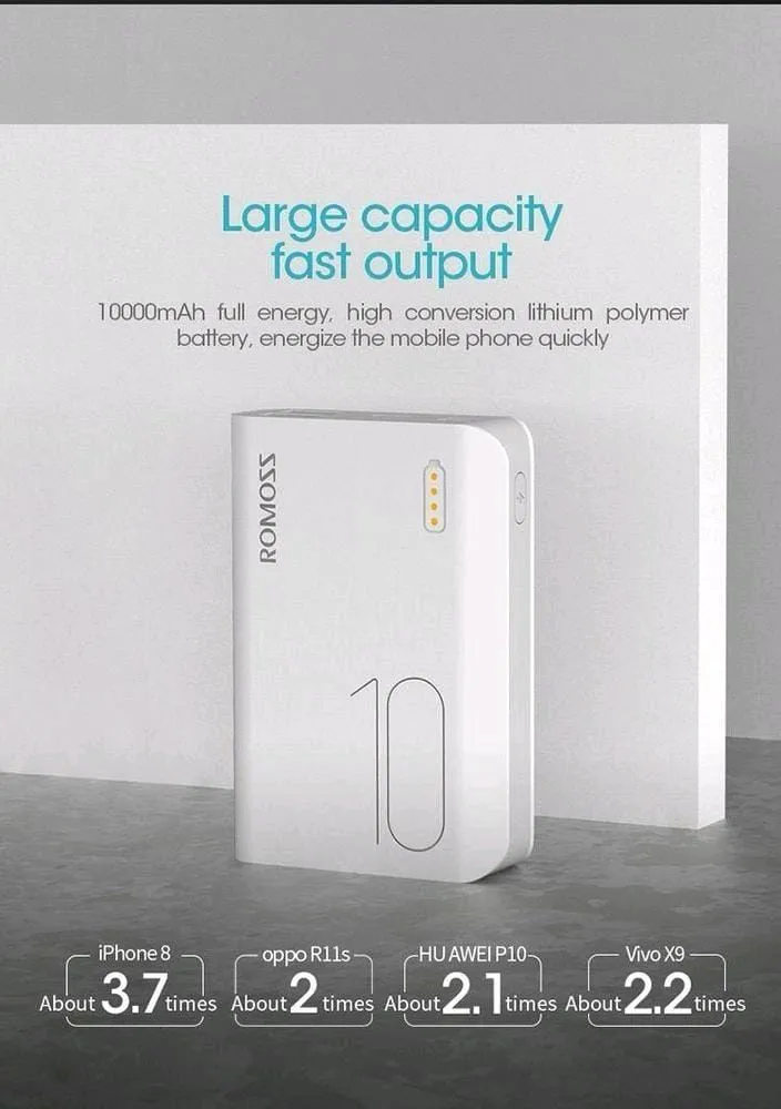 *Product Name*: White Power Bank 10000mAh Fast Charge Portable
*Product Description*: Stay powered all day, no matter where you are in Pakistan. This sleek, white power bank is built for durability and stylish design, making it perfect for your daily comm