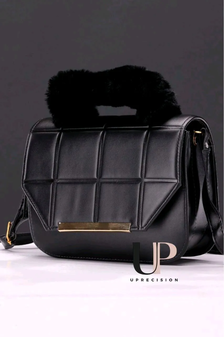*Product Name*: Black Rexine Crossbody Bag with Faux Fur Handle for Girls
*Product Description*: This stylish crossbody bag is perfect for Pakistani girls who want to stay fashionable while staying comfortable. Its black rexine material is not only durabl