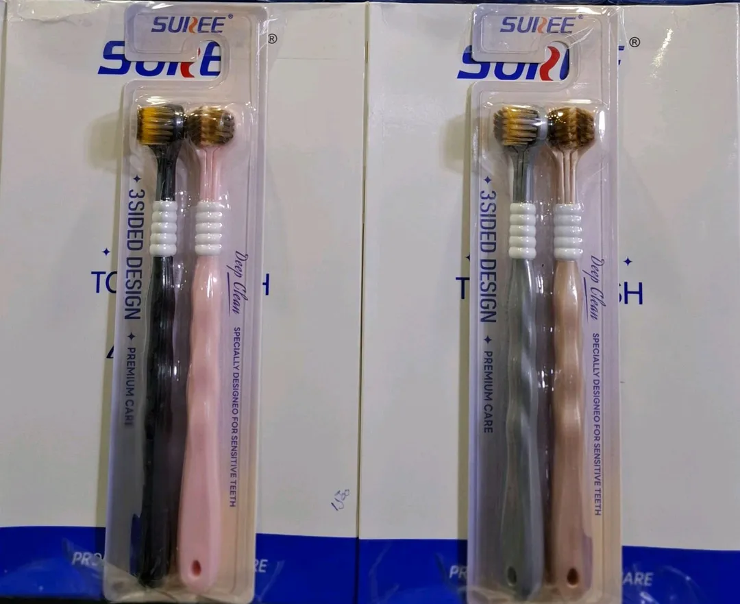 SUREE 3-Sided Design Toothbrush Set – Deep Clean, Premium Care