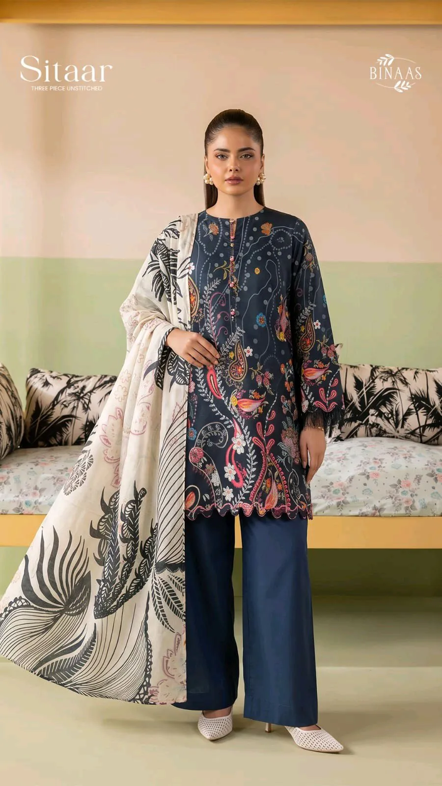💥 *New Arrival*💥. 🌸 *SITAAR - GULL JEE*. ✨ Unstitched 3-Piece Lawn.
🌸 *SITAAR - GULL JEE*
✨ Unstitched 3-Piece Lawn  
🧵 Article Details:
👗 Shirt: D. Printed Lawn 
🧣 Dupatta: D. Printed Lawn
👖 Trouser: Dyed Cambric Cotton