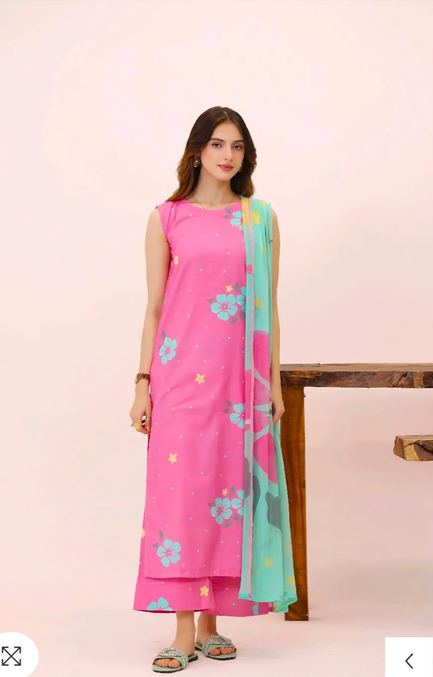 ✨ Stylish 3-Piece Lawn Collection ✨. 🌸 Lawn Shirt. 🧣 Chiffon Dupatta. 👖 Cambric Trouser.