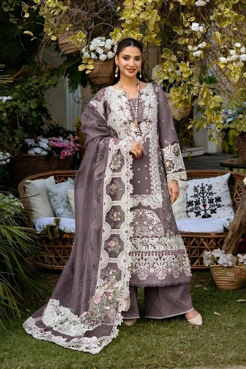 ladies lawn embroidery cotton 3pcs new collection