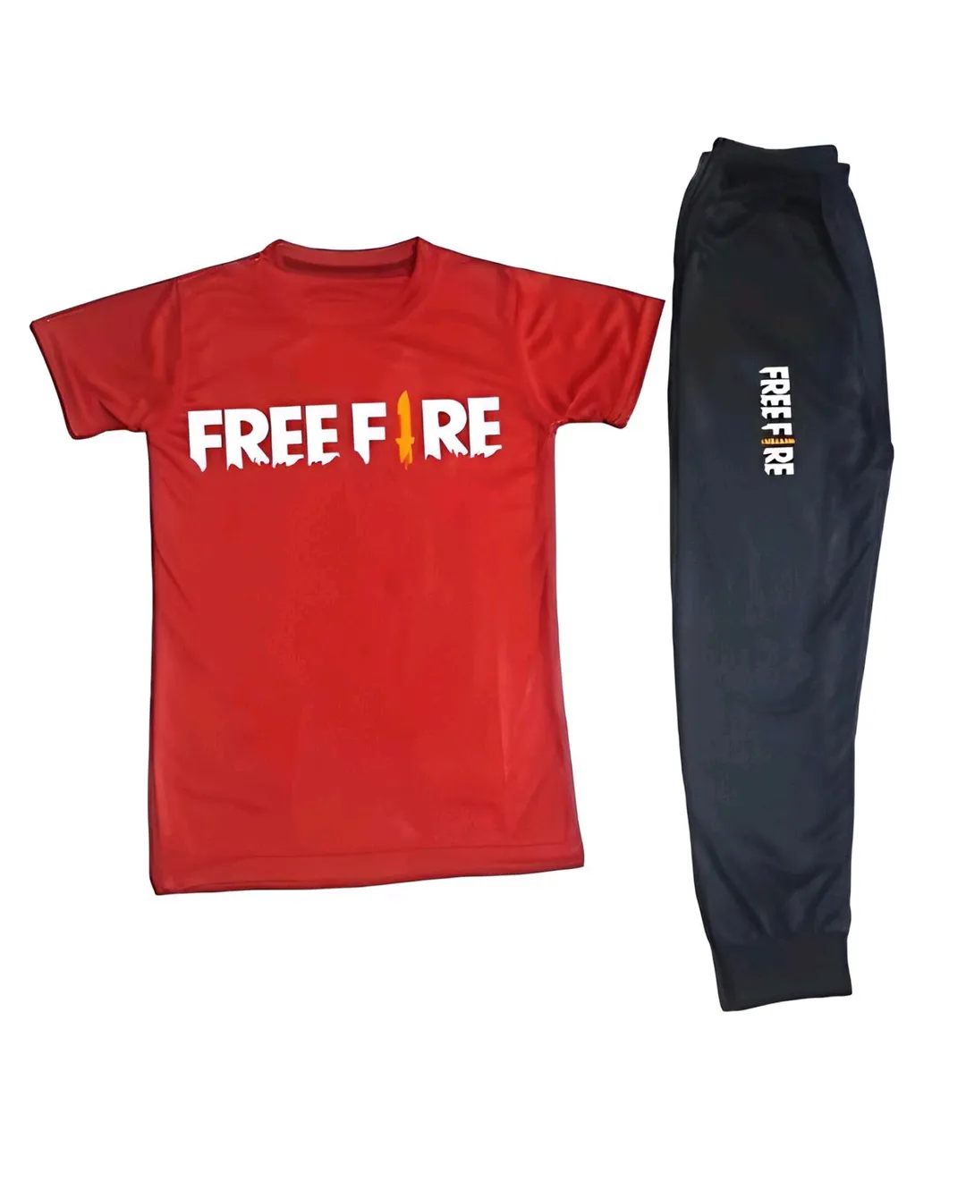 FREE FIRE Printed Red Black Kids Track Suit 1-12