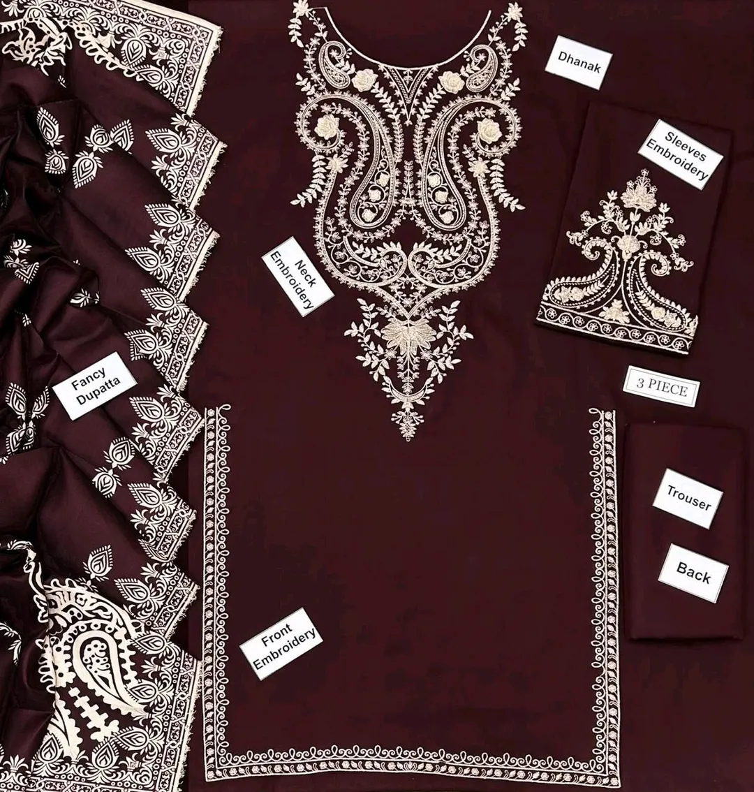 cotton new collection lown embroidery suit