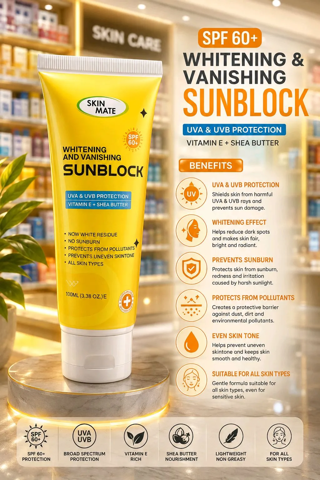 Skin Mate waiting sunblock SPF 60