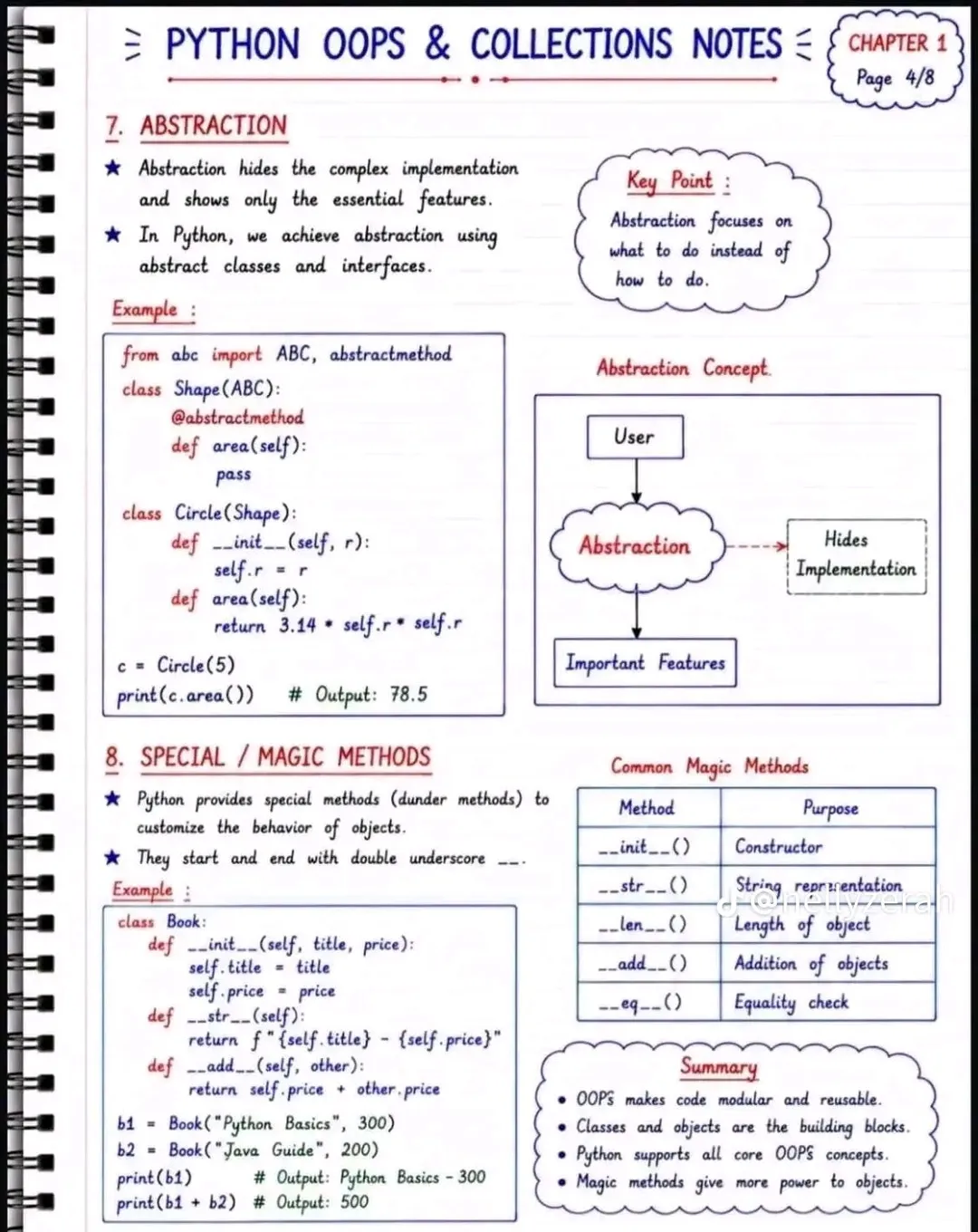 Python Opps and Collection Notes.