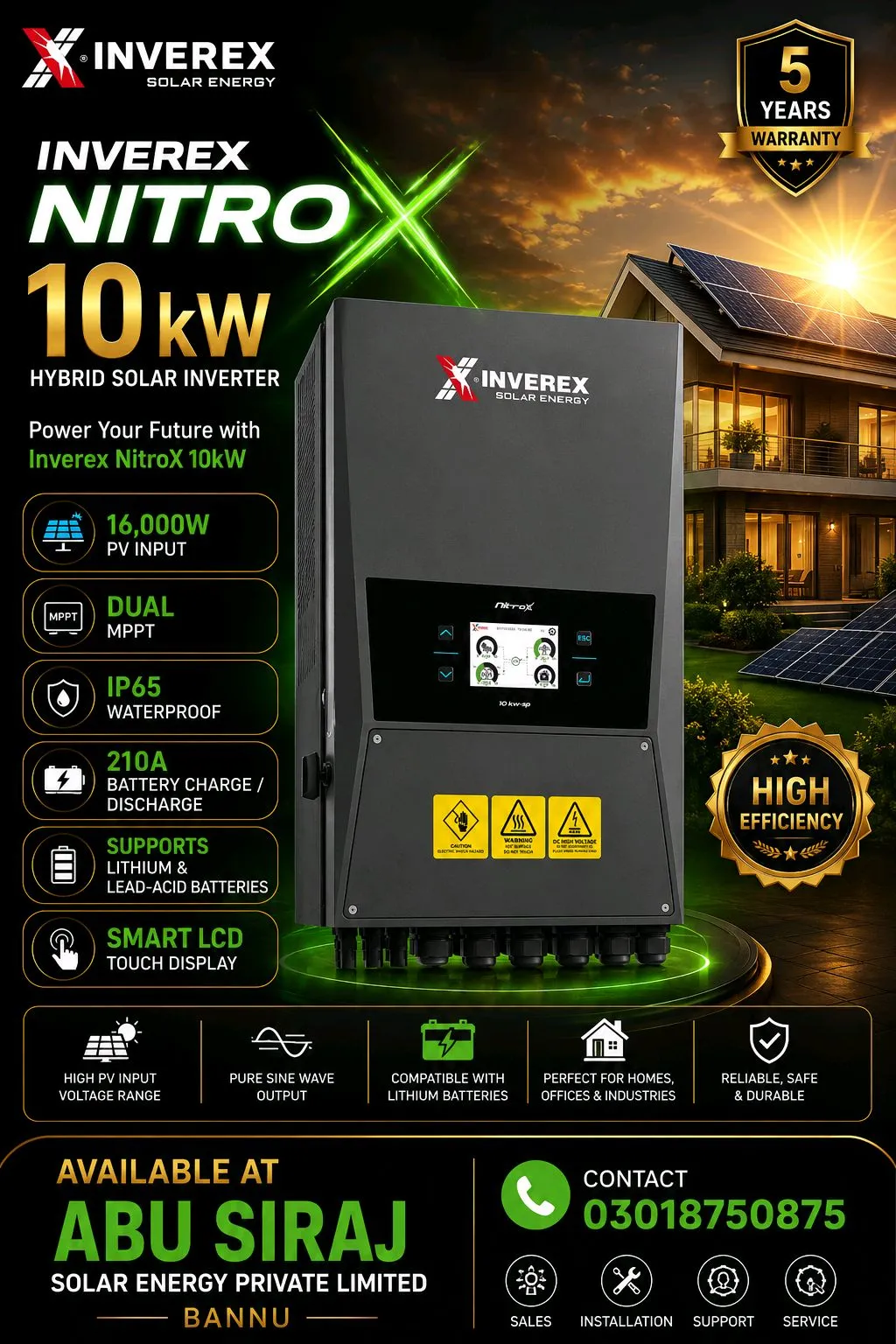 10Kw inverex nitrox available with good price 5 years warranty