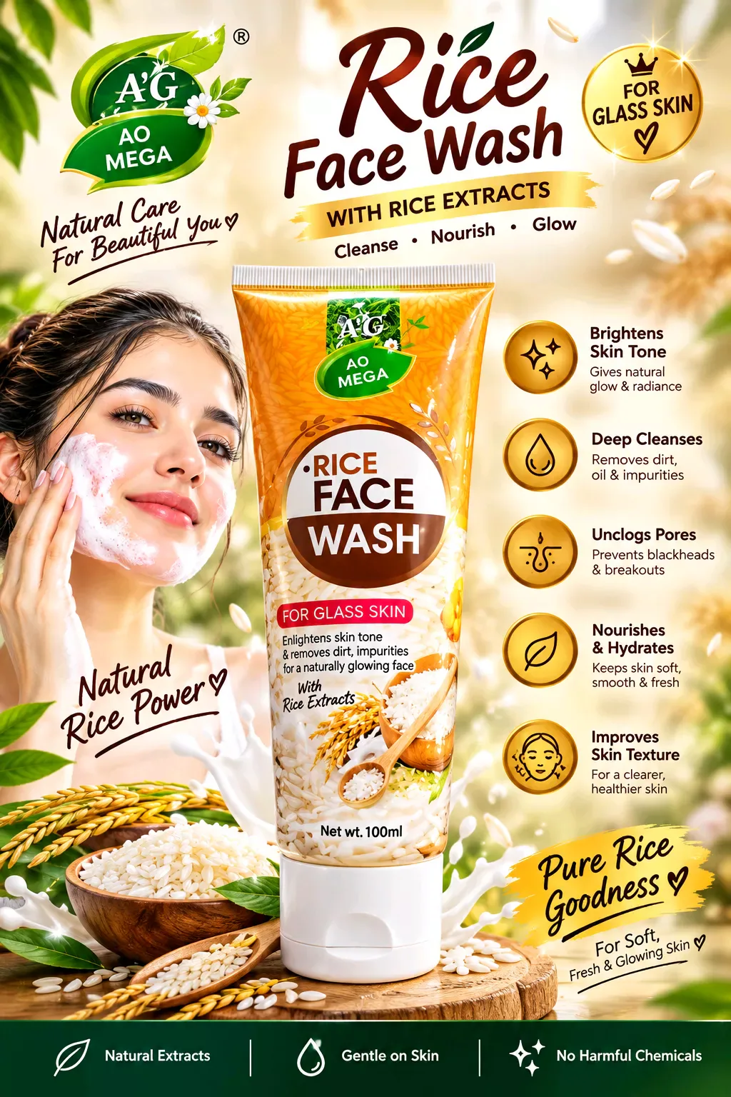 Al Growth Rice Face Wash