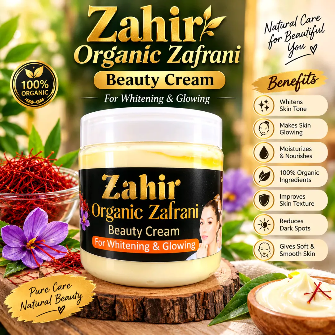 zafrani organic beauty cream jar