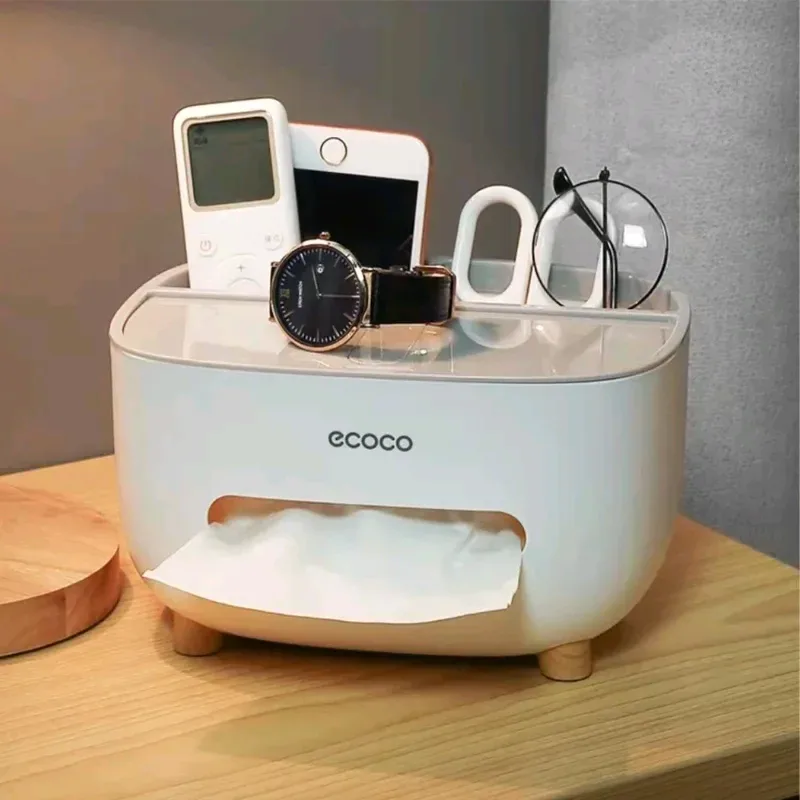 ECOCO Multifunctional Desktop Tissue Box Holder & Storage Organizer