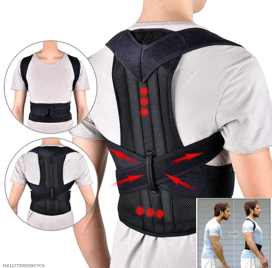 Black Mesh Posture Corrector Belt for Men Women
*Product Description*: Stay confident and comfortable with the Durable Posture Corrector Belt, designed for everyday wear in Pakistan’s warm climate. This stylish, black mesh belt supports your back and shou