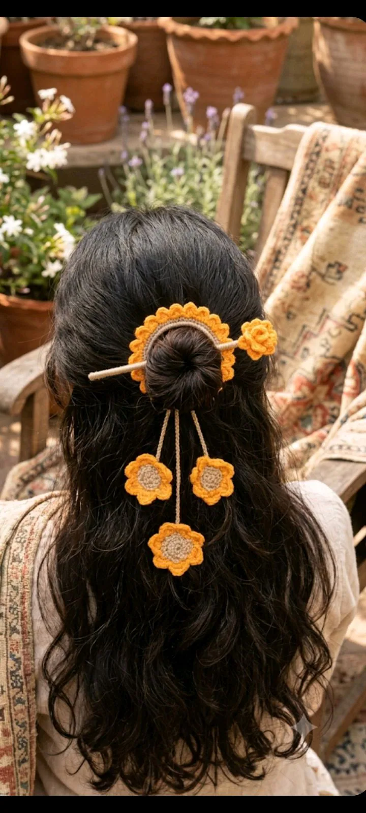 Handmade Crochet Floral Hair Accessory