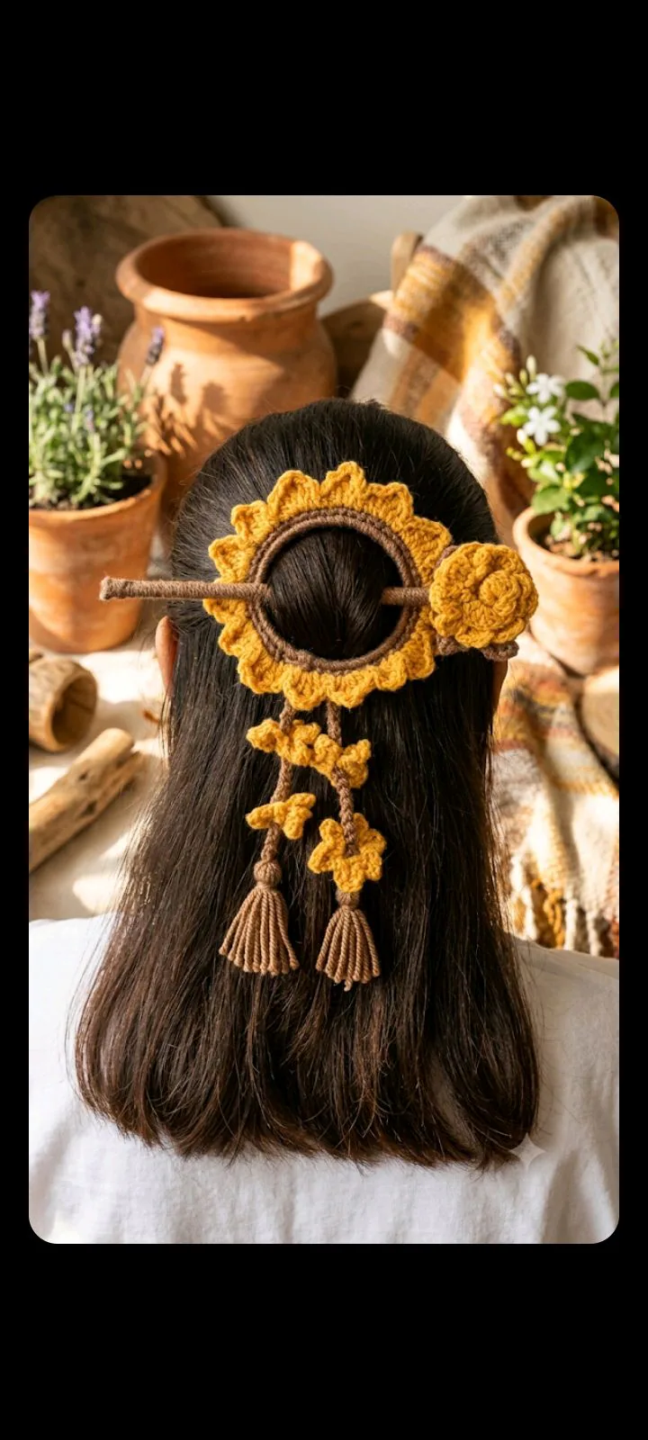 Handmade Crochet Floral Hair Accessory