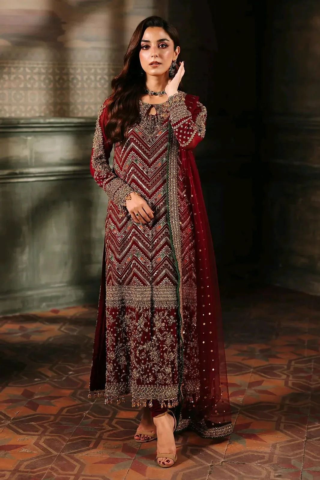 new Bridal embroidery suit 3pcs premium quality