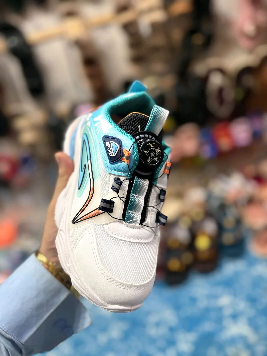 Premium Sports Sneakers for Kids/boys– Stylish White & Blue Casual Joggers