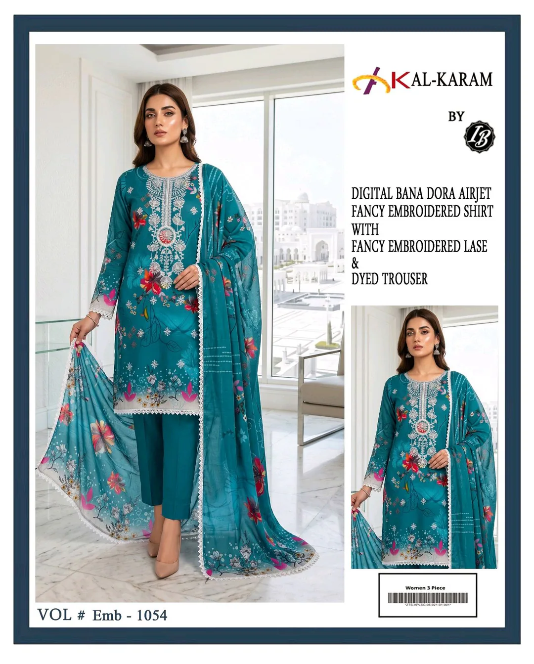 Alkaram– Premium 3-Piece Printed Lawn Suit