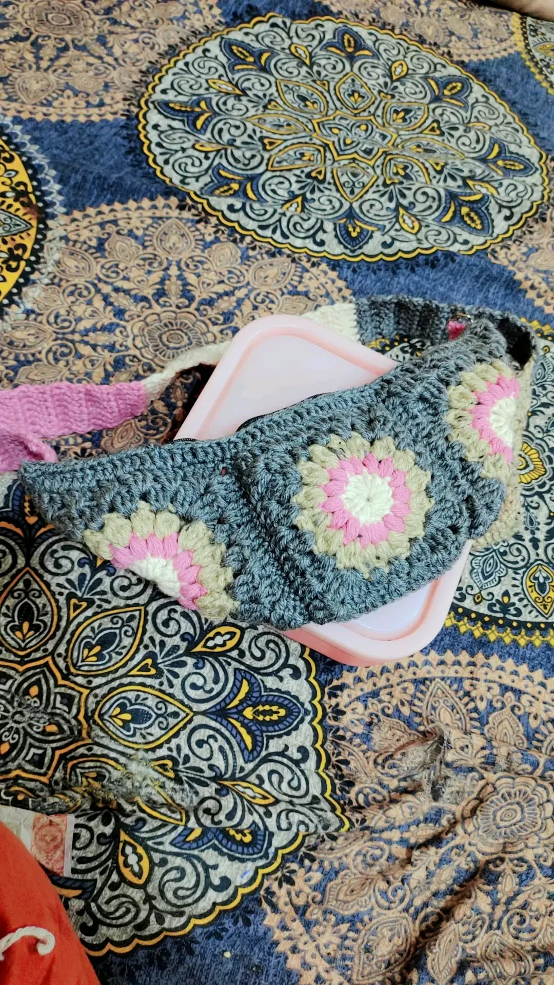 Crochet Flower Shoulder Bag