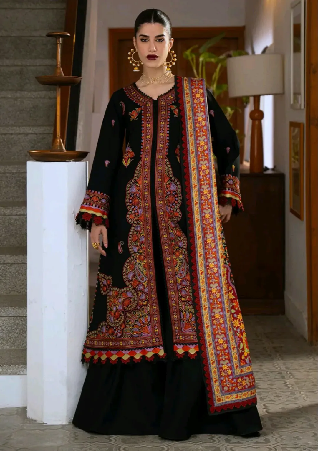 ​LM4***A Textile Winter Collection 2026 - Dhanak 3 Piece Suit with Digital Printed Wool Shawl (Code 5549)