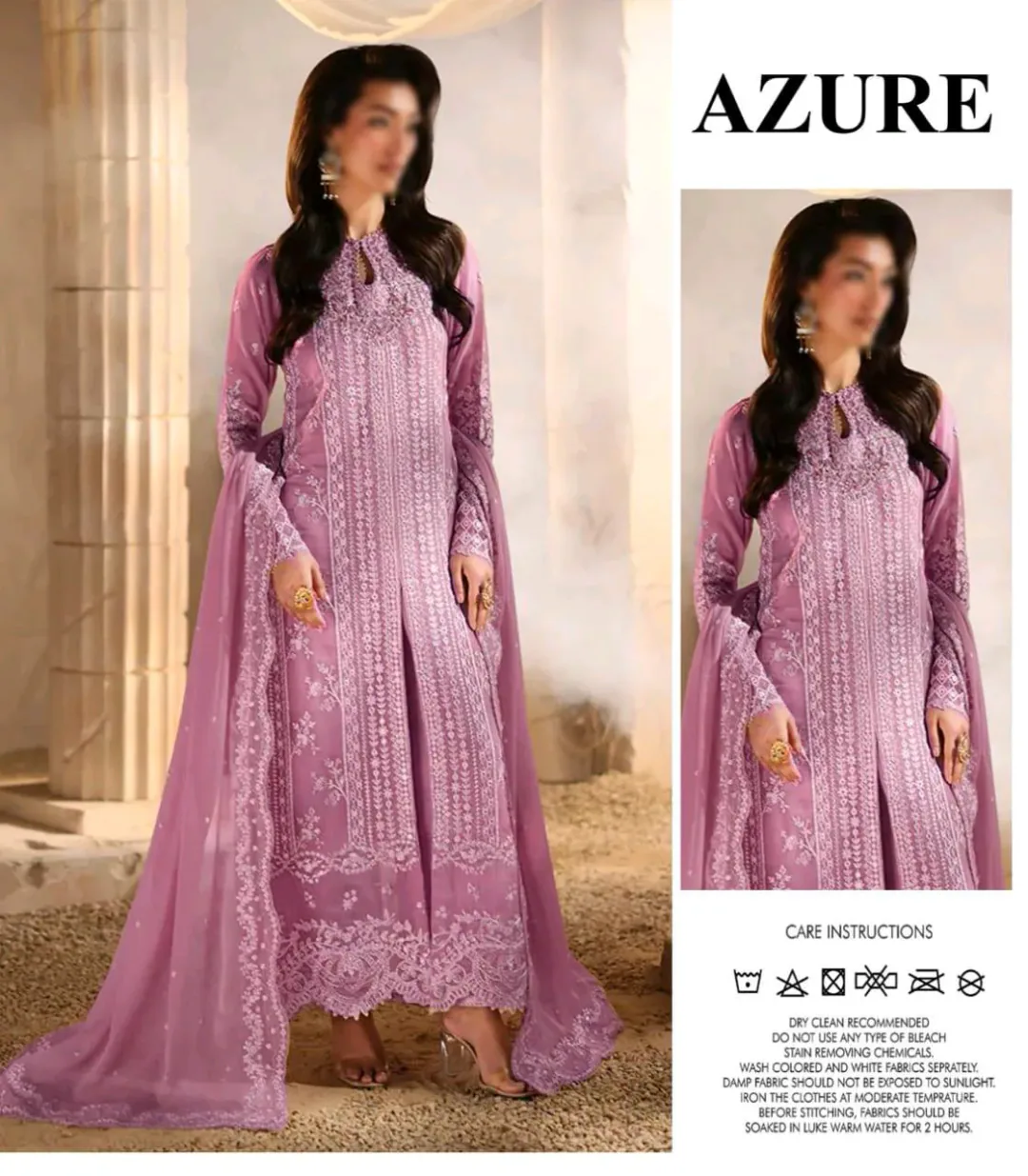 Presenting Azure Hit Code  Article 

Unstitched 03 piece suit 

Suit Details:- 
▪️Fully Heavy Embroidery Chiffon Front
▪️Heavy Embroidered Neck
▪️Heavy Embroidery Front Border 
▪️Heavy Embroidered Chiffon Selvees
▪️Heavy Embroidered Slevees Cuff on fabric