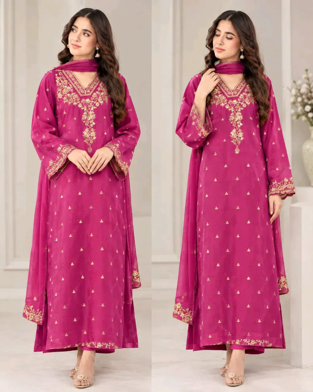 Pezwan Premium Dhanak Embroidered 3PC Winter Suit 2026-27 | Elaf Textile Mill | Code 3***A