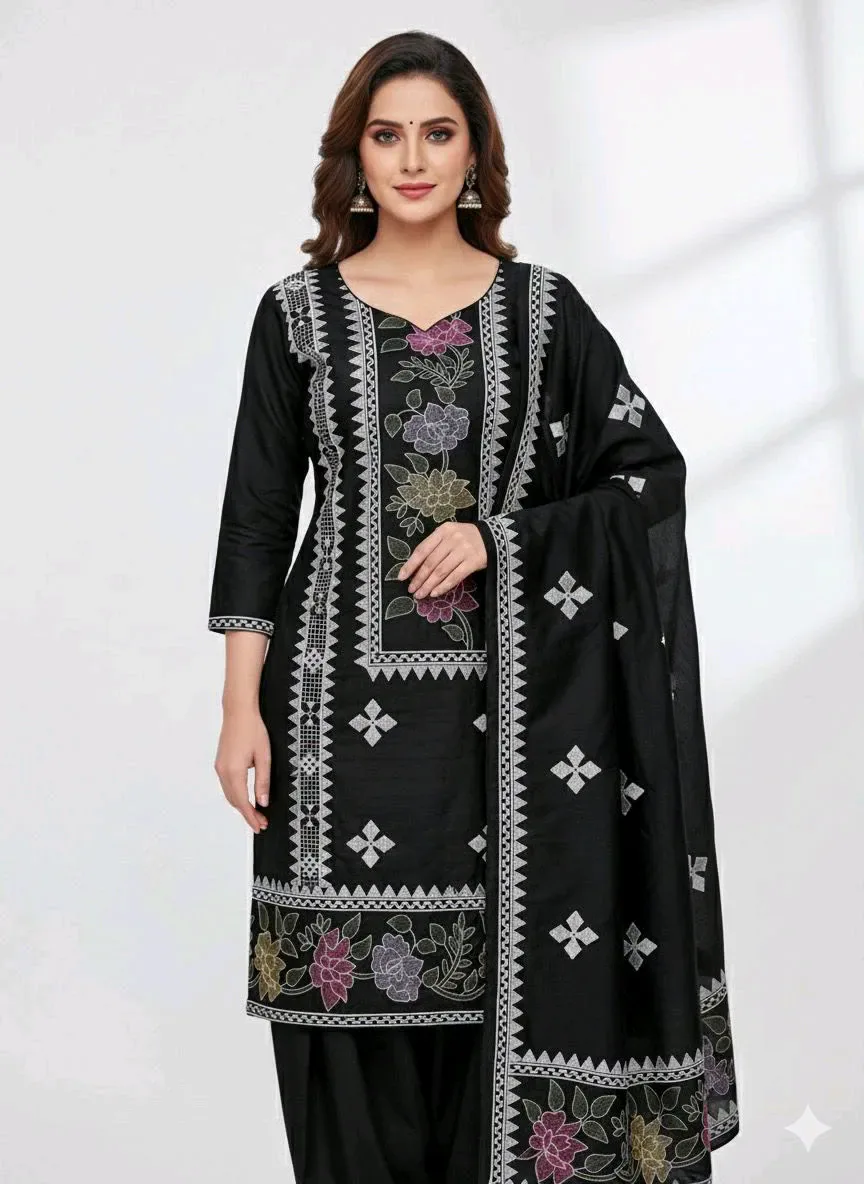 Discount Collection 285*A | Winter Dhanak Embroidered 3-Piece Suit 2026–27