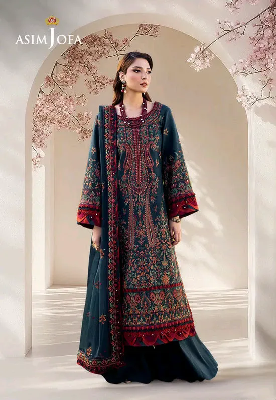 ASIM JOFA-3PC DHANAK EMBROIDERED SHIRT WITH CHIFFON EMBROIDERED DUPATTA AND TROUSER-BIC-5123

Dhanak Embroidered Shirt
Embroidered Daman Patch
Dhanak Embroidered Sleeves
Chiffon Embroidered Dupatta
Dhanak Dyed Trouser
Dhanak Dyed Back Side
Unstitched 3pc 