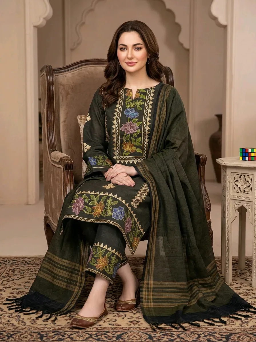 🌹 WINTER FORMAL DRESSES COLLECTION 2026-27 🌹 ✨ Soft Slub Khaddar 3-Piece Suit ✨
