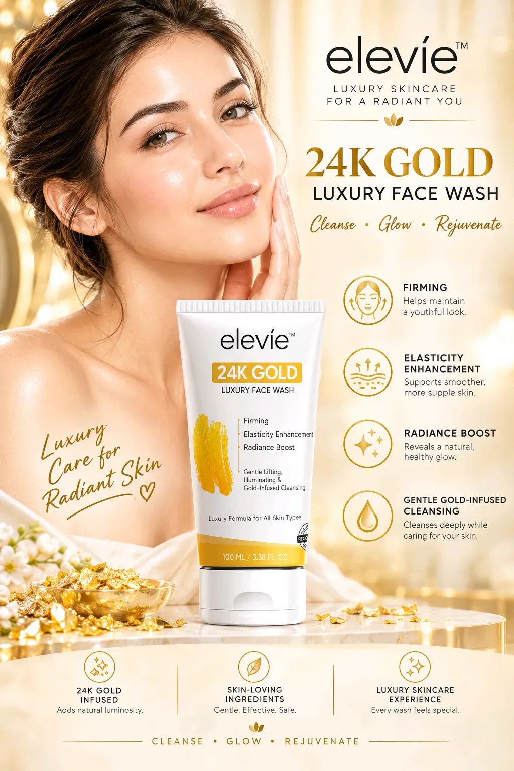 24k gold luxury face wash